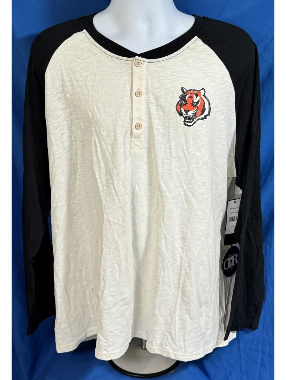 Cincinnati Bengals Raglan Henley Long Sleeve T-Shirt Darius Rucker Mens 2XL NWT